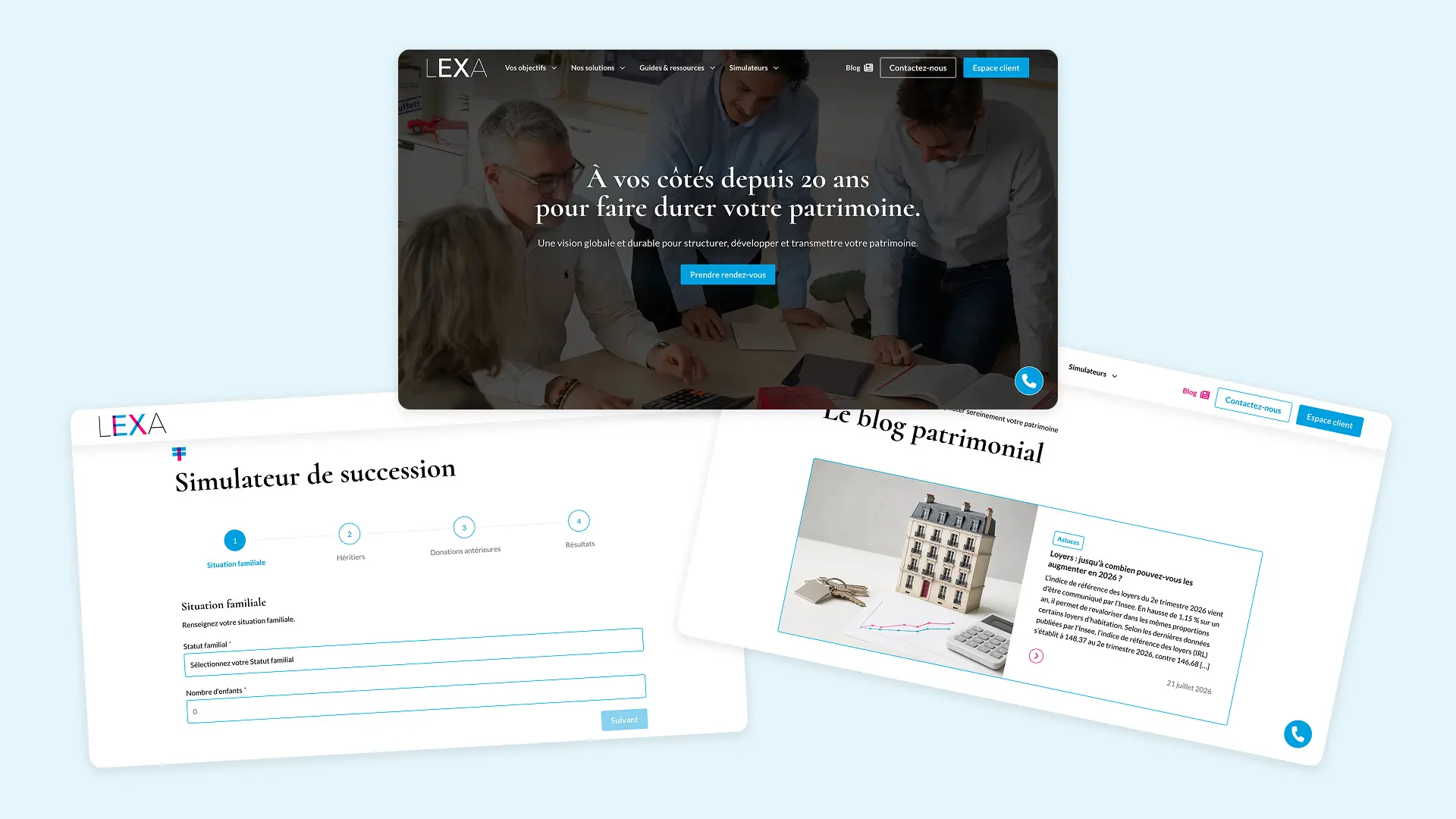 Site vitrine & simulateurs - LEXA